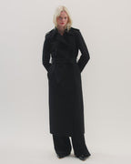 Amara Trench Coat in Cotton, Black