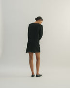 Pia Dress in Silk, Silver Leopard
