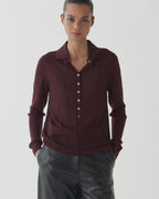 Luna Polo in Cashmere, Burgundy