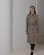 Celine Coat in Nappa Leather, Smog