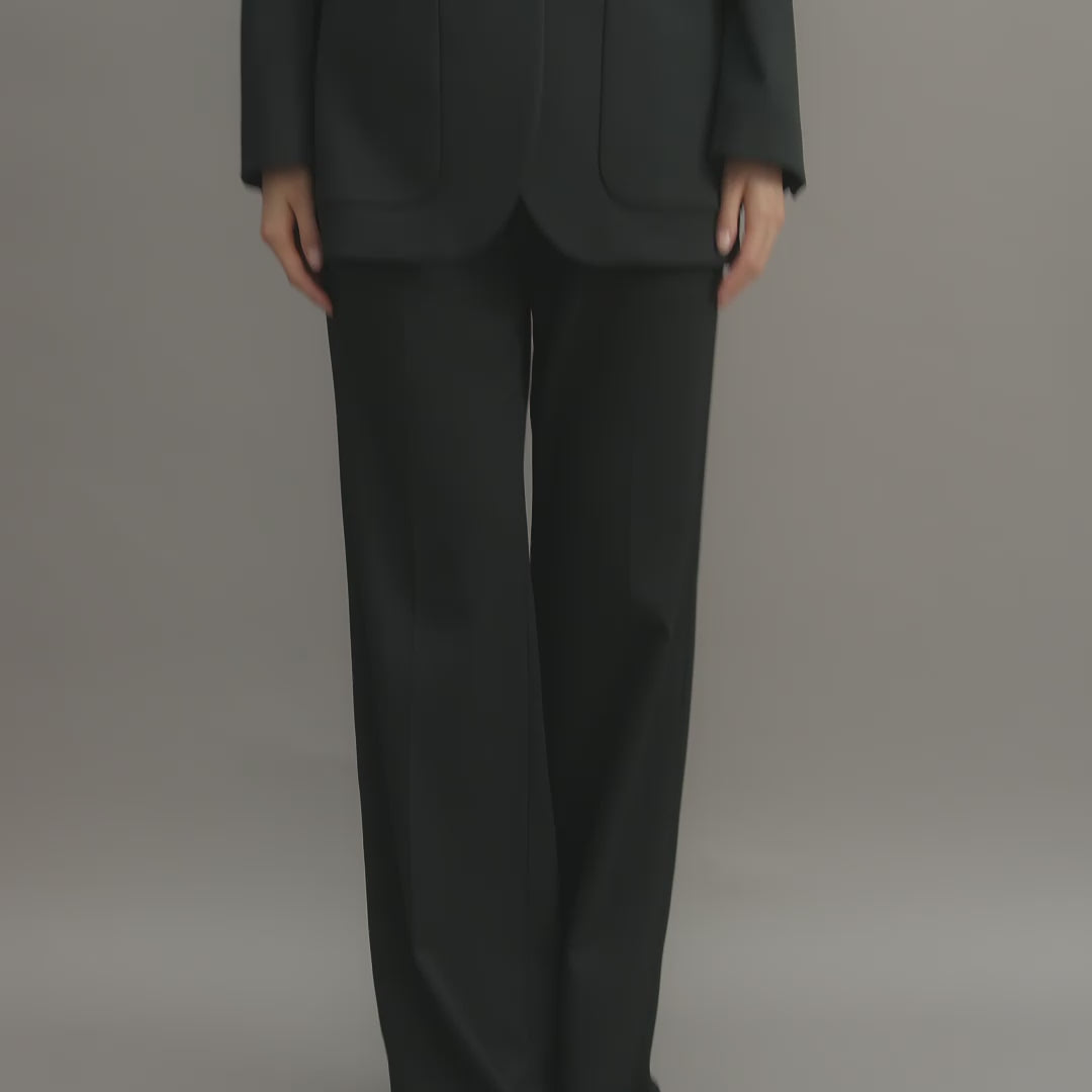 Sebastian Jacket in Stretch Wool Twill, Black