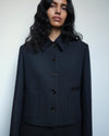Inés Jacket in Wool Viscose, Black