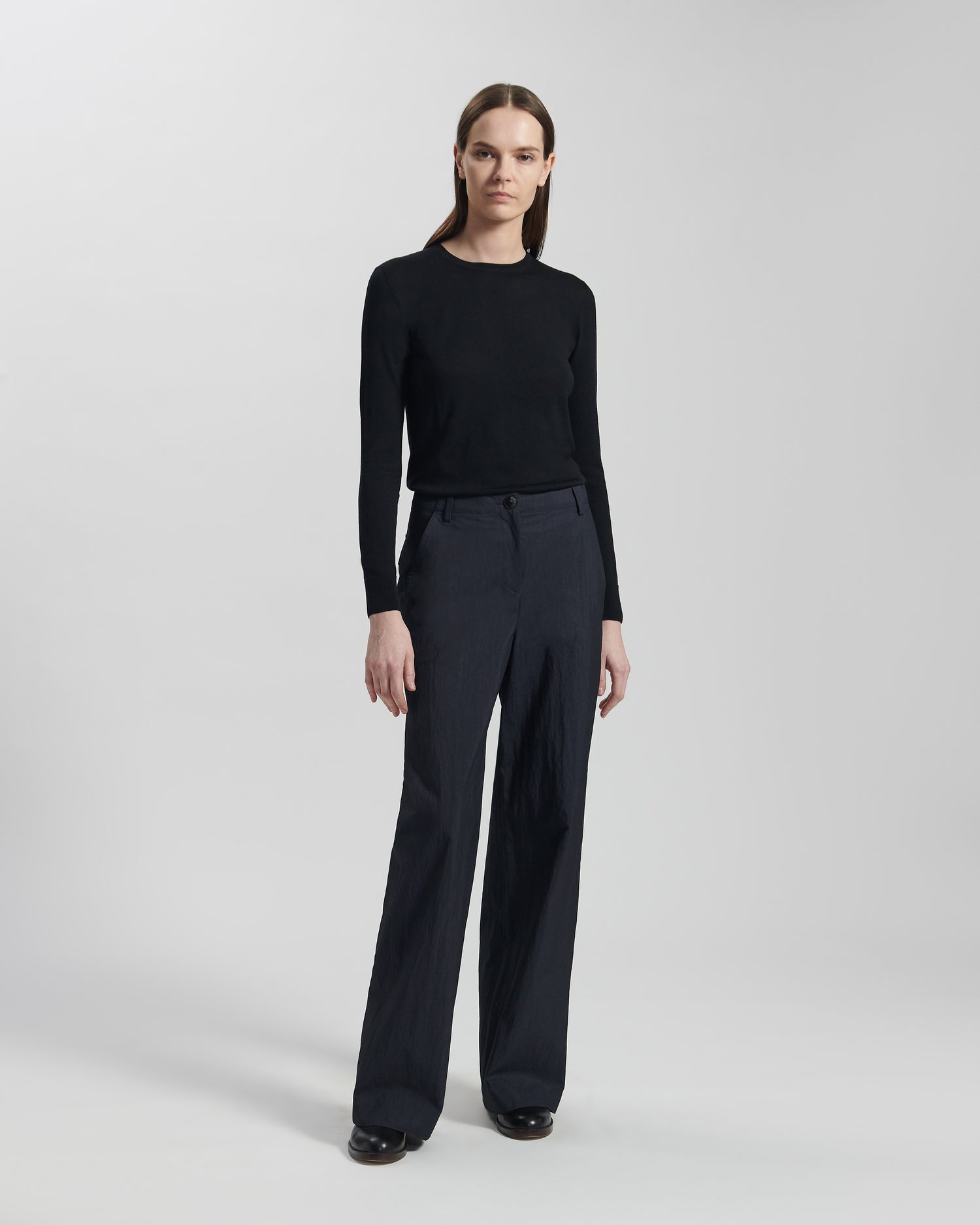 Pamela Cargo Trouser in Washed Twill Cavalry, Navy