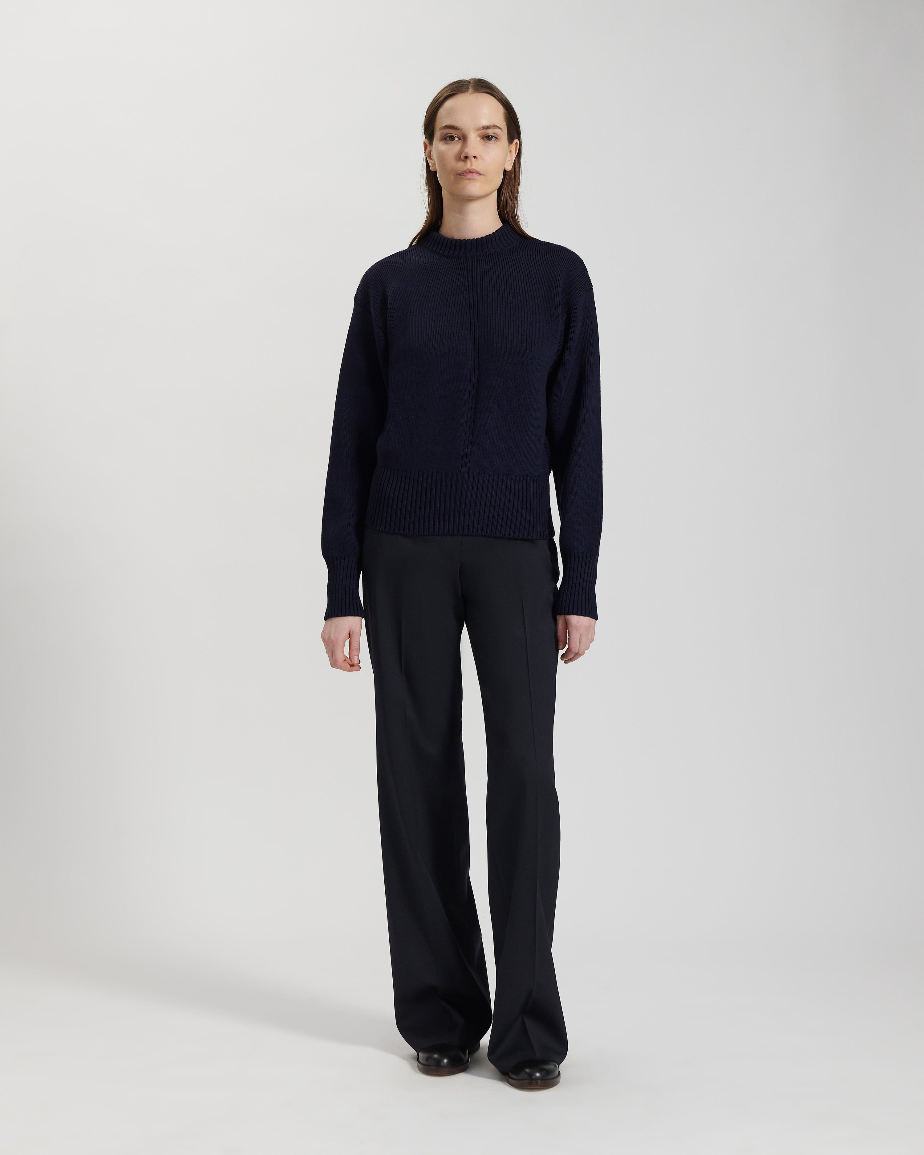 Valentina Sweater in Merino Wool, Navy
