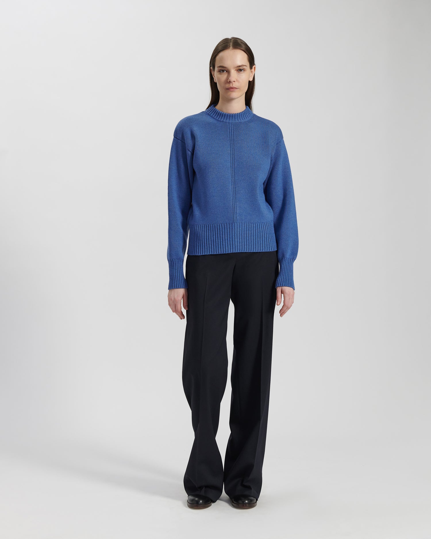 Valentina Sweater in Merino Wool, French Blue