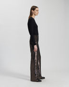 Lexi Trousers in Sequin, Chocolate - Veronica De Piante
