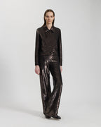 Ines Jacket in Sequin, Chocolate - Veronica De Piante