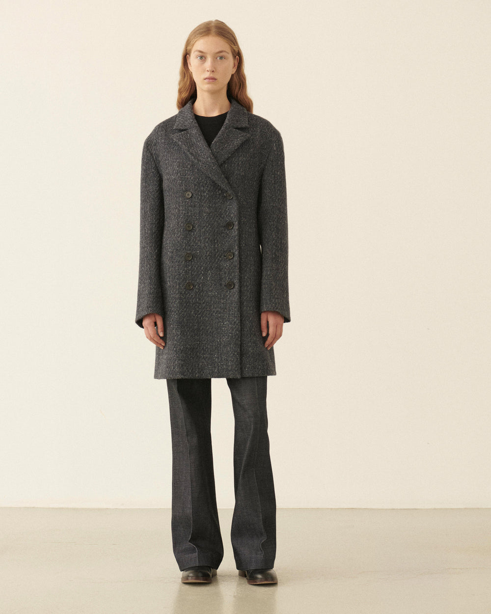 Lucas Coat in Wool Linen, Grey - Veronica De Piante