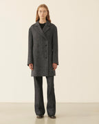 Lucas Coat in Wool Linen, Grey - Veronica De Piante